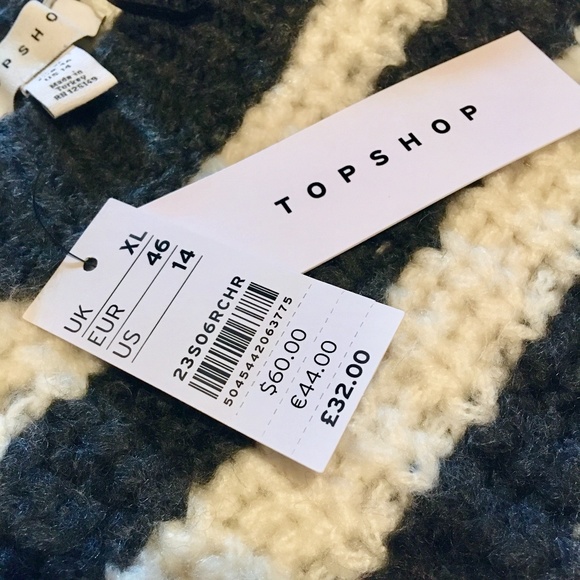 NEW TOPSHOP Oversized Crop Chunky Sweater Size 14 - Picture 6 of 7